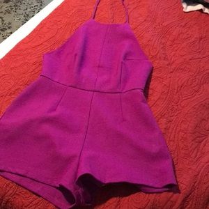 Open back purple romper